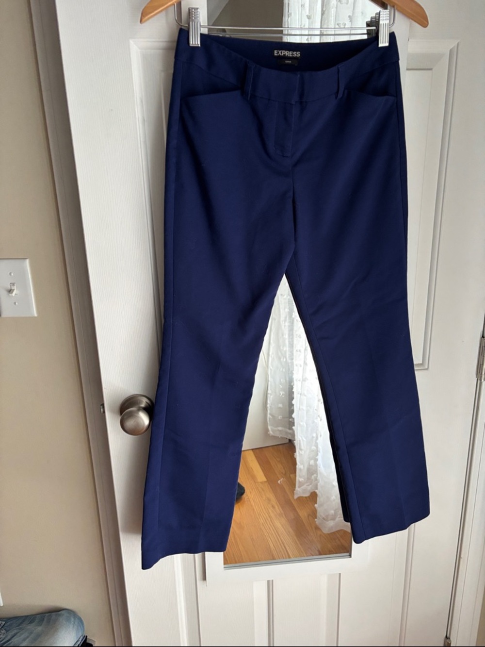 Express Women's Navy Blue Editor Bootcut Dress Pants